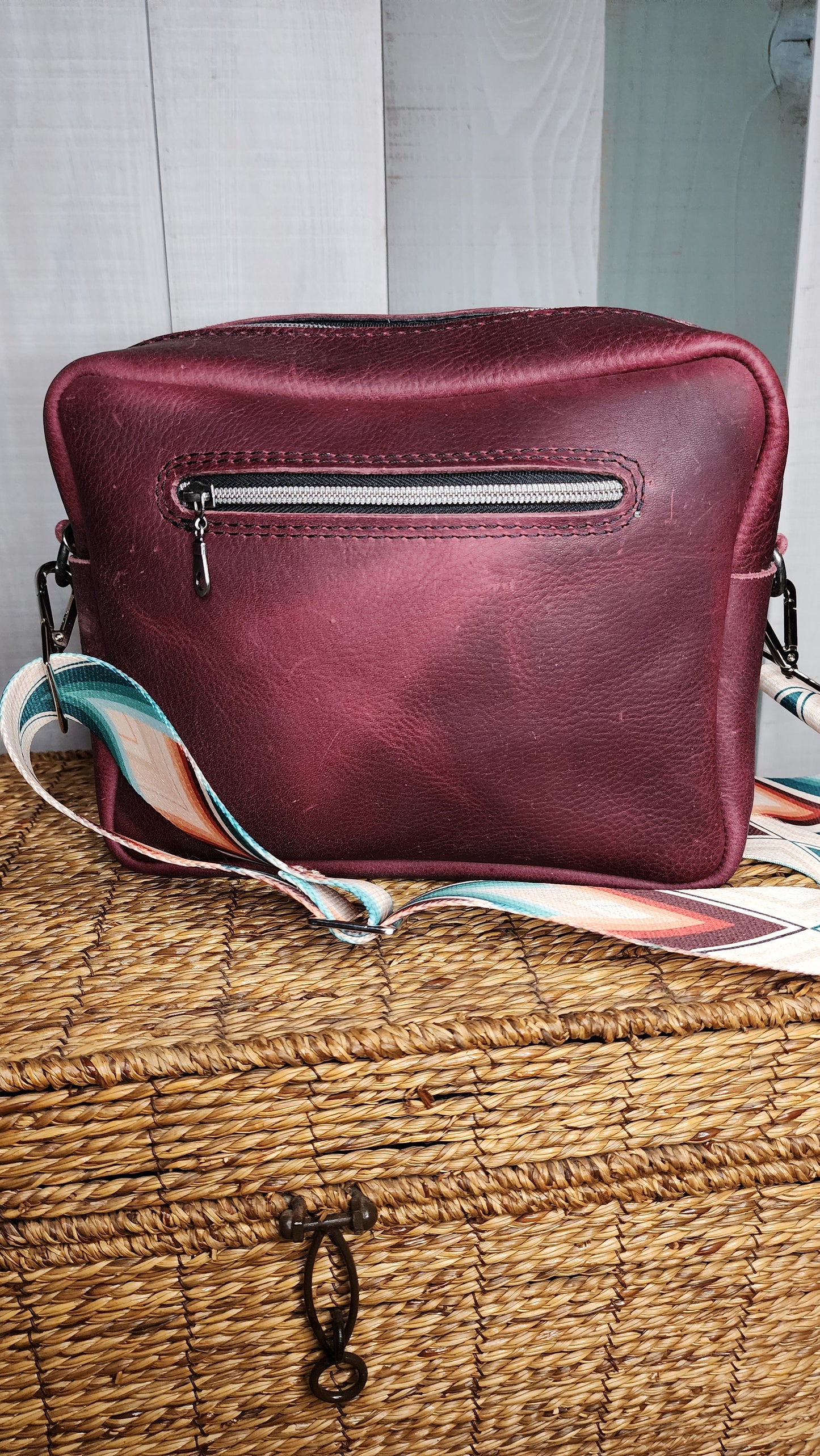 Red leather crossbody