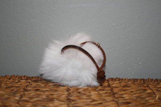 Rabbit fur pom pom ornament