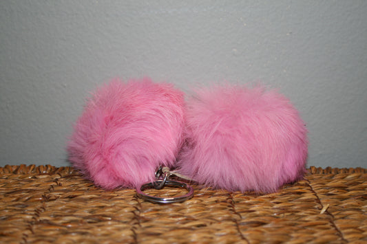 Rabbit fur pom pom Key chain