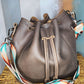Large brown bucket bag