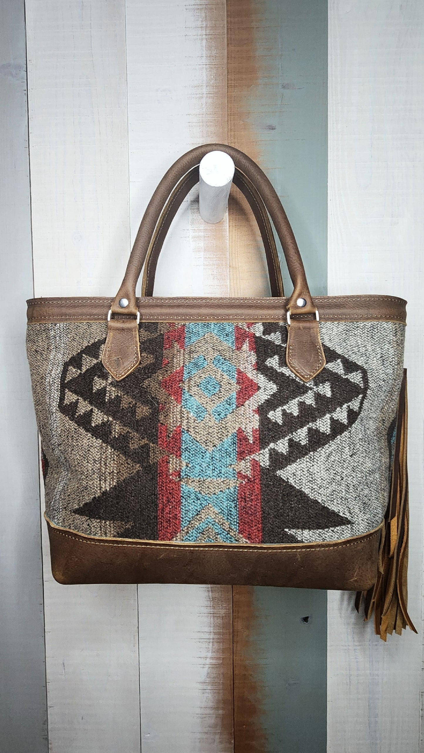 Native design oversized handbag