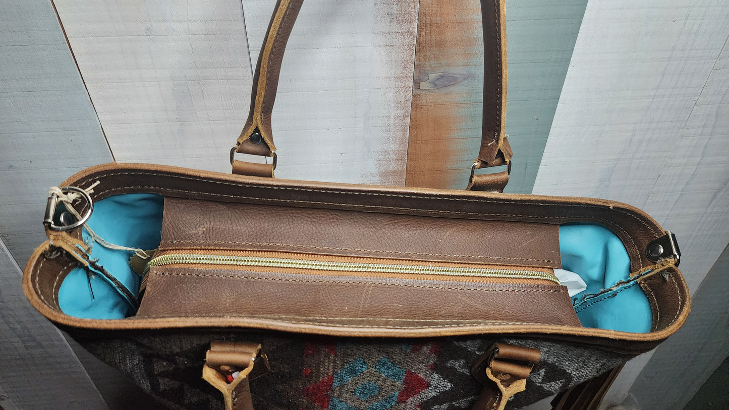 Native design oversized handbag