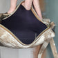 White and brown Leather Crossbody