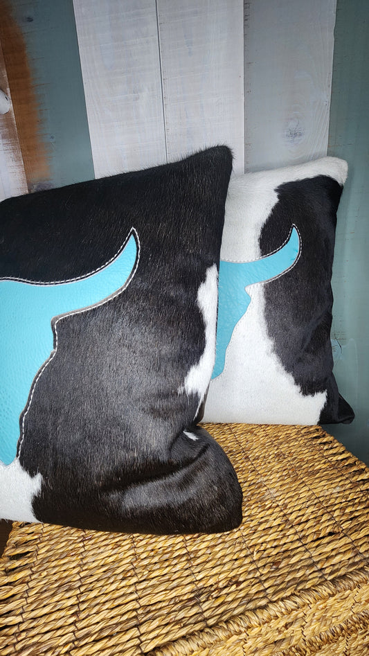 Leather throw pillows